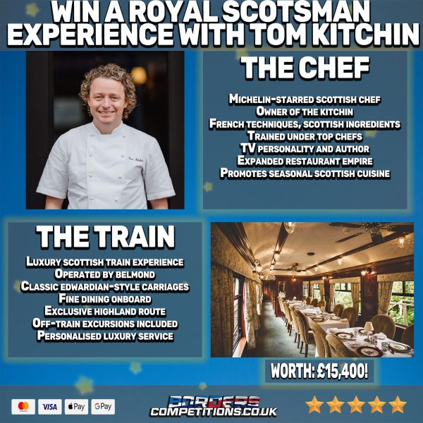 THE ROYAL SCOTSMAN LUXURY TRAIN JOURNEY | A TASTE OF SCOTLAND | TOM KITCHIN | 2 NIGHTS | FOR TWO