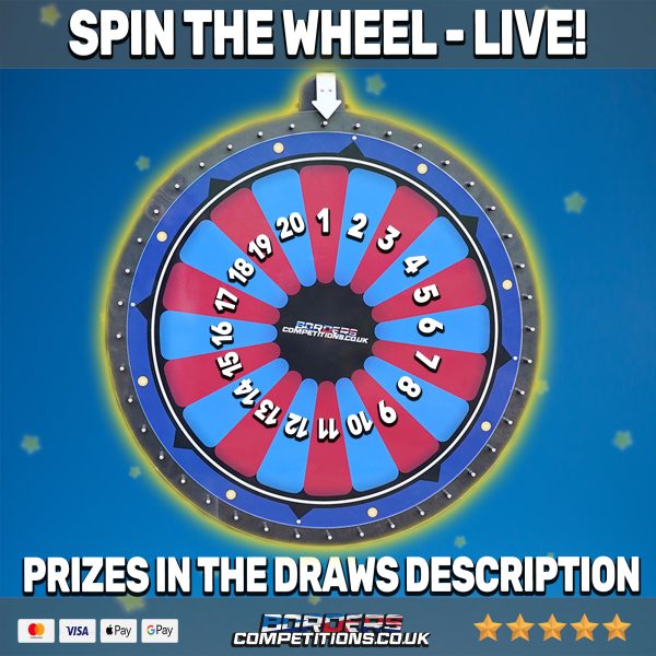 SPIN THE WHEEL | 5 WINNERS | TOP PRIZE £5,000!