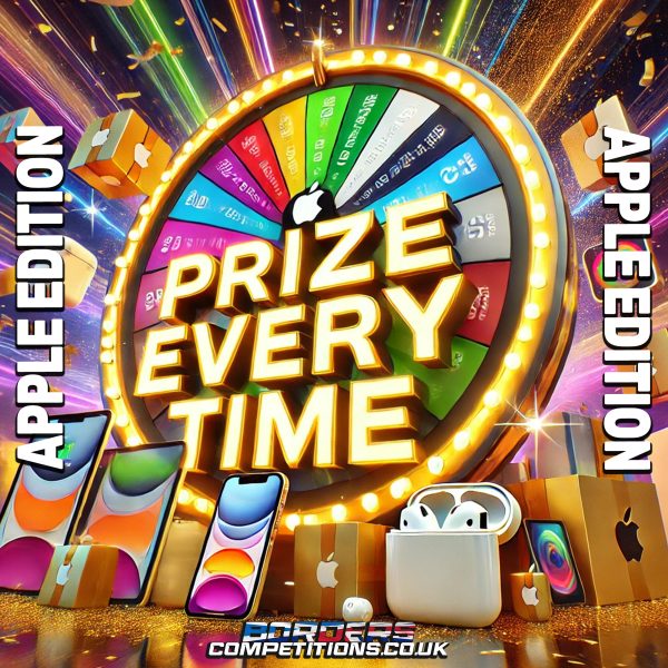 PRIZE EVERY TIME | APPLE EDITION | £65,000+ IN PRIZES | 15,000 INSTANT WINS | £5,000 END PRIZE