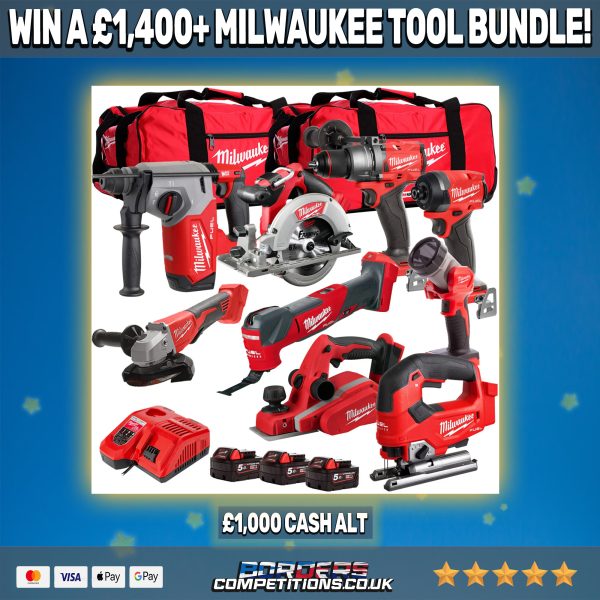 MILWAUKEE 9 PIECE TOOL KIT | £1,000 CASH ALTERNATIVE