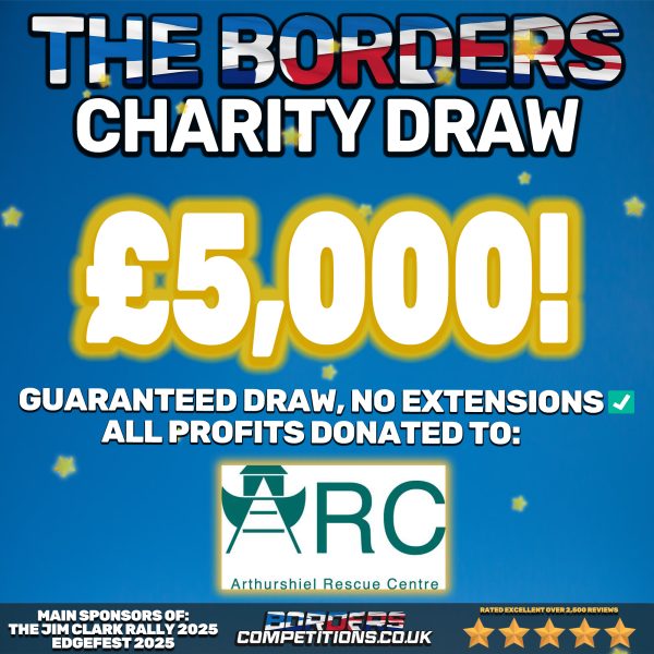 WIN £5,000 CASH | ANY PROFITS DONATED TO ARTHURSHIEL RESCUE CENTRE